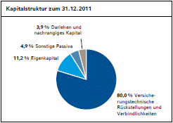 Kapitalstruktur zum 31.12.2011 (Tortendiagramm)