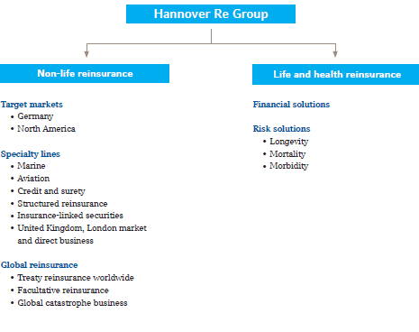 Strategic business groups of the Hannover Re Group (diagram)