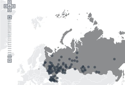Open interactive map with company locations